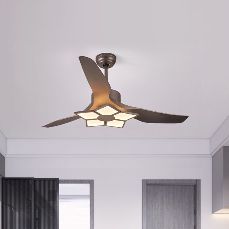 50 "breite acrylgeometrische halbflütige leichte modernistische LED -Lüfterlampe, 5 Klingen
