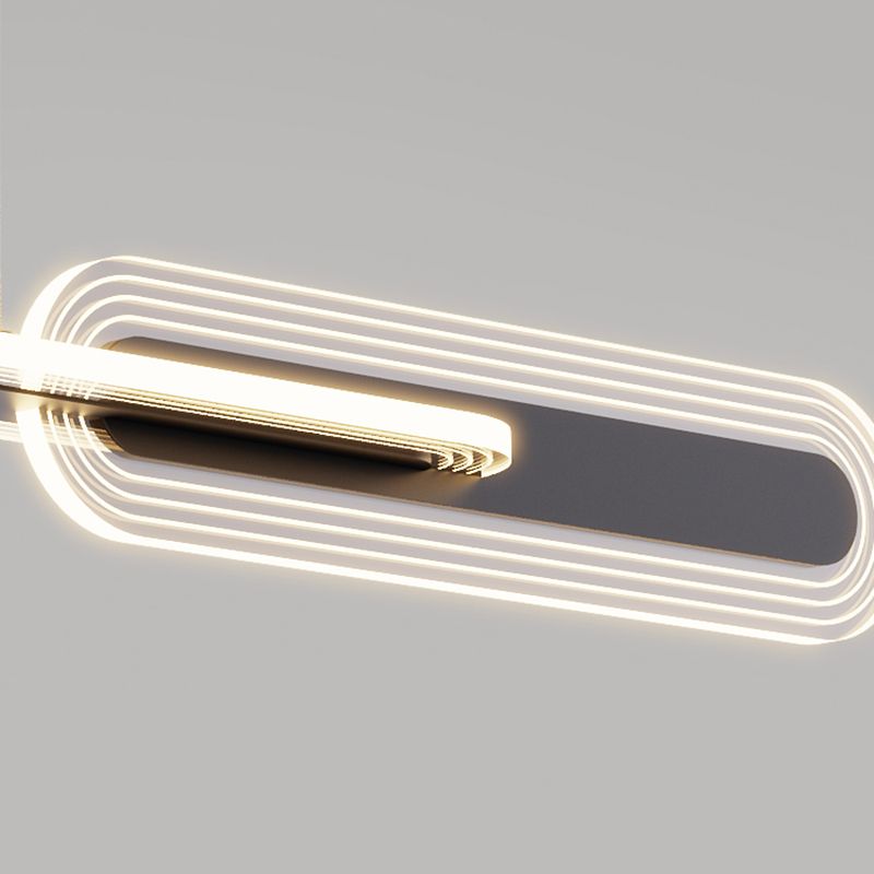 Linear LED Island Light Modern Style Metal Hanging Light for Dining Room