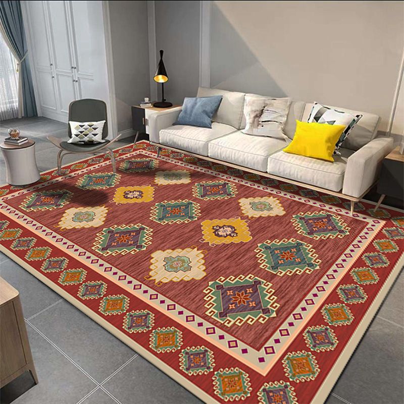 Tappeto di stampa damask marocchina multicolore in polipropilene tappeto resistente alle macchie resistenti a tappeto anti-slip per arredamento per la casa