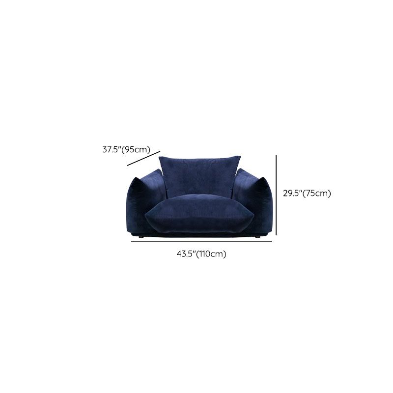 Modern Standard Blue Sofa Cushions Pillow Top Arm Settee for Living Room
