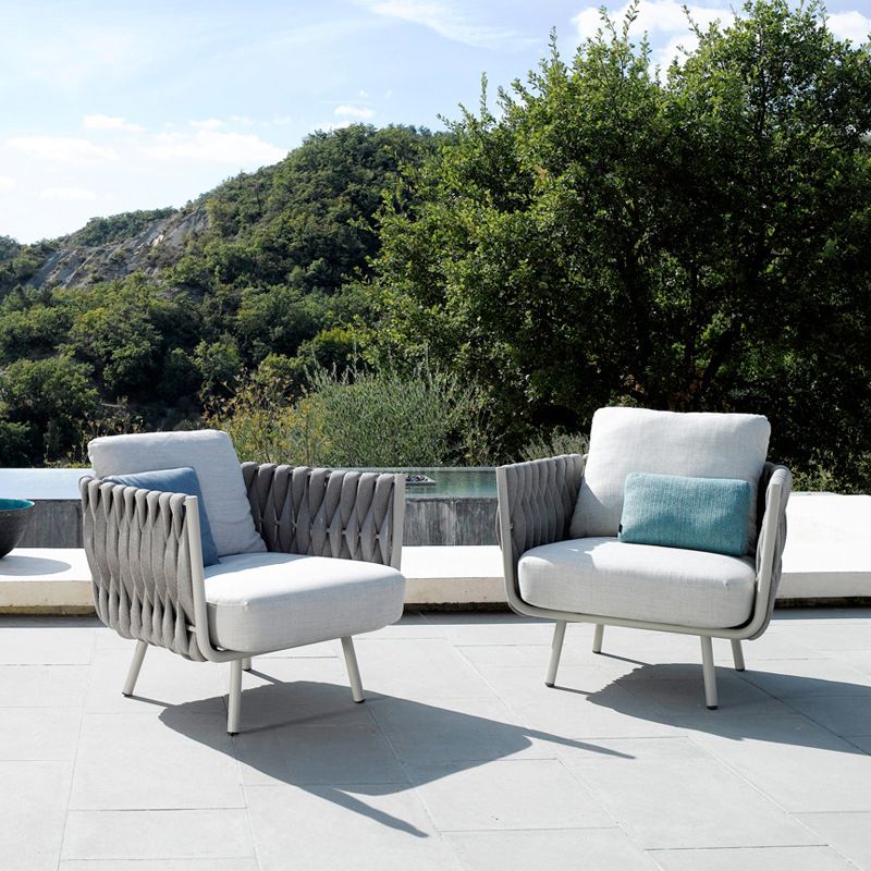 Modern Cushion Metal Frame Outdoor Sofa Water Resistant Patio Sofa