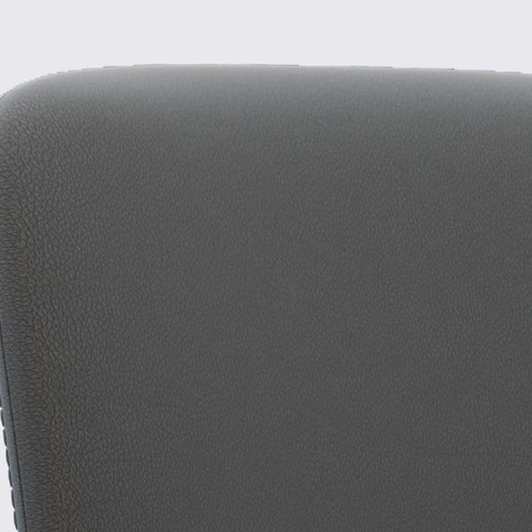 Industrial Rubberwood Solid Back Side Chair Matte Finish Leather Dining Chair with Black Legs