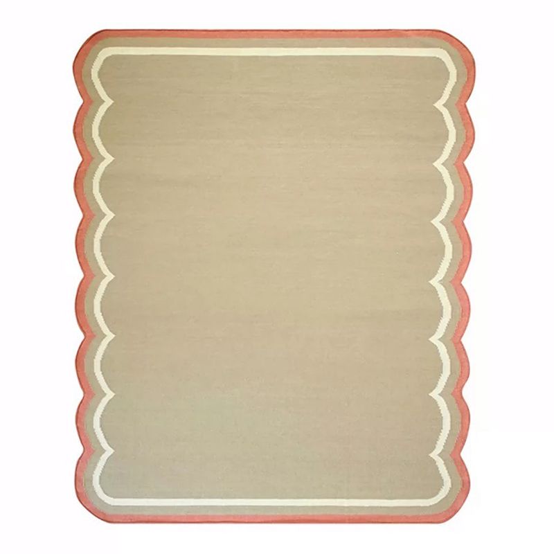 Pink Casual Carpet Polyester Wave Carpet Stain Resistant Carpet for Living Room