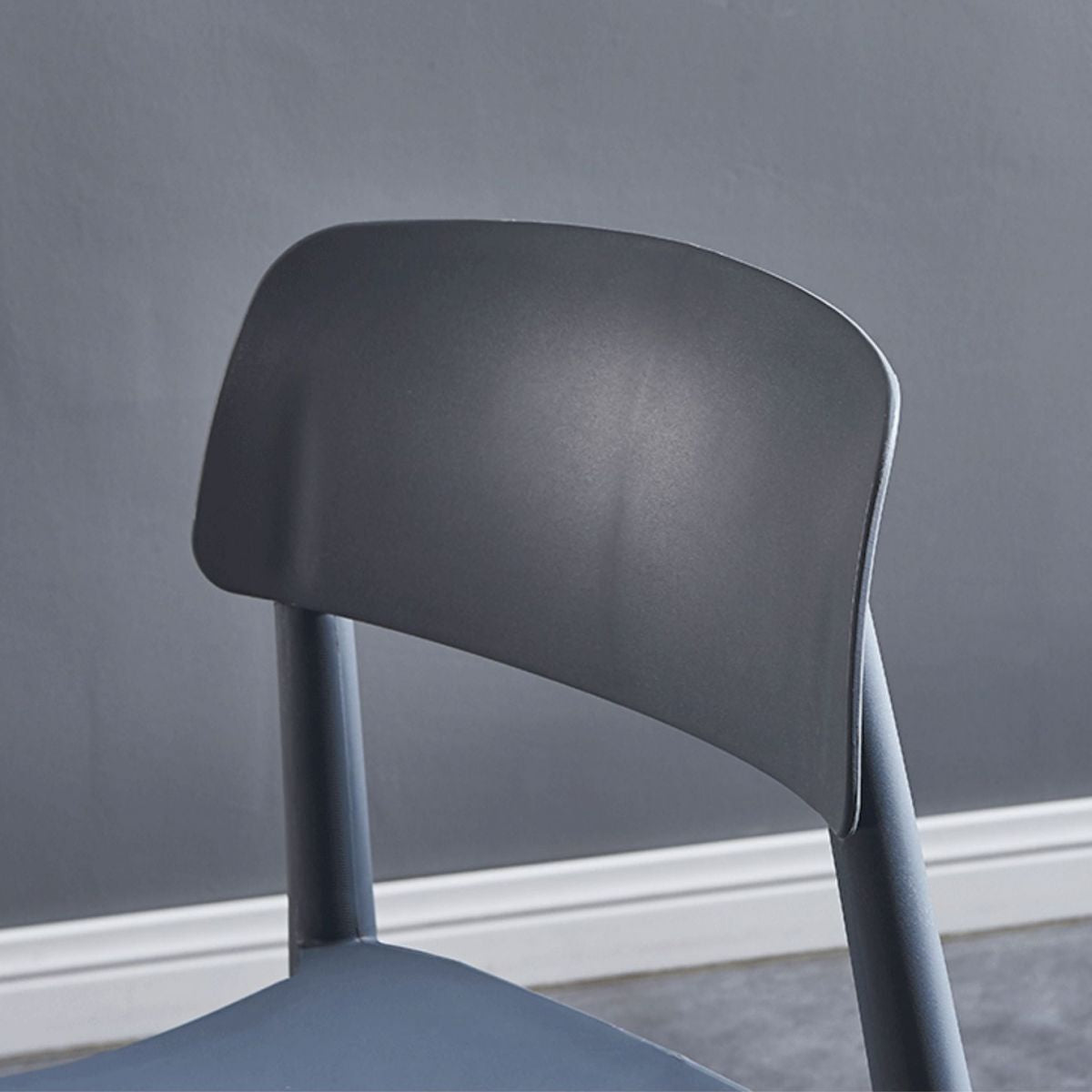 Modern Square Open Back Dining Chair Plastic Stackable Side Dining Chairs for Kitchen