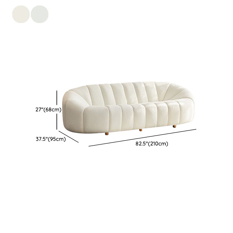 Scandinavian Biscuit Back Sofa 3-Seater Sloped Arm Settee - 82.7" Wide
