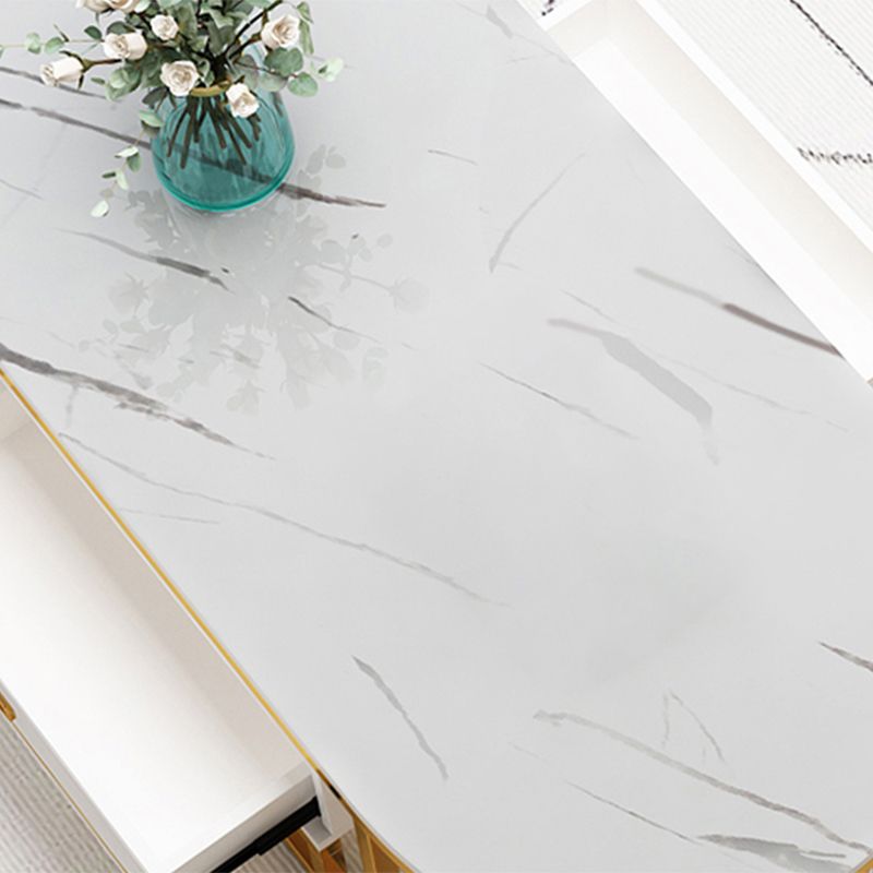 Oval Tempered Glass Frame Base Design Modern Style Coffee Table with Drawers