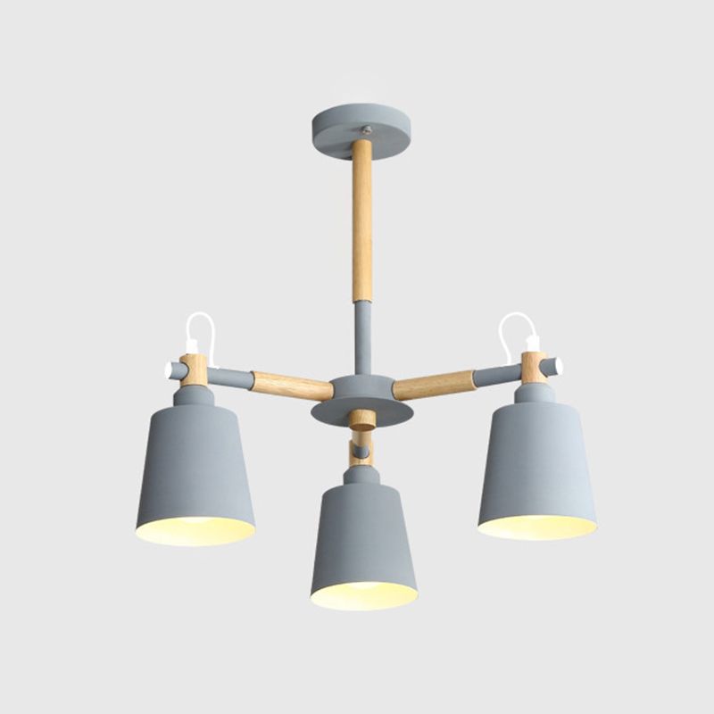 Contemporary Cone Chandelier Pendant Light Metallic Hanging Light Fixtures for Bedroom