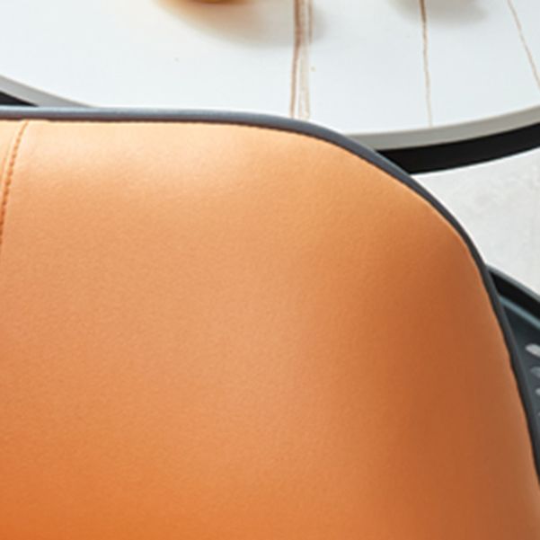 Fixed Back Lounge Chair Leather Water Resistant Side Chair for Living Room