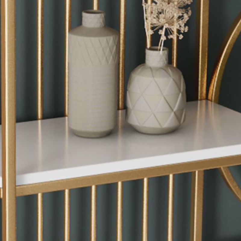 11.8" W Modern Metal Bookcase with Rectangular Shelves Etagere Bookshelf