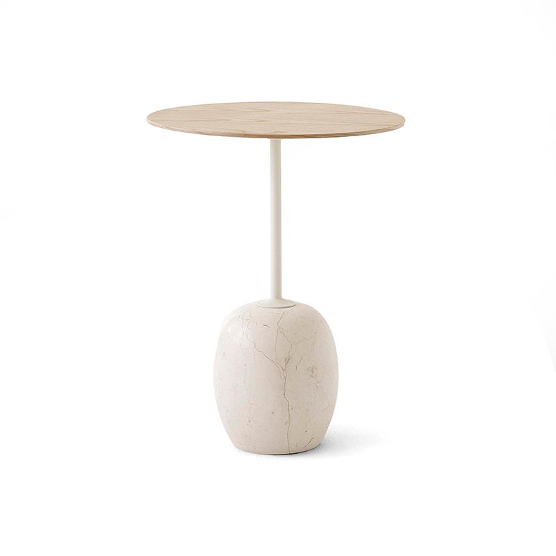 Modernistic Side Table Living Room Round Pedestal Marble End Slide Table