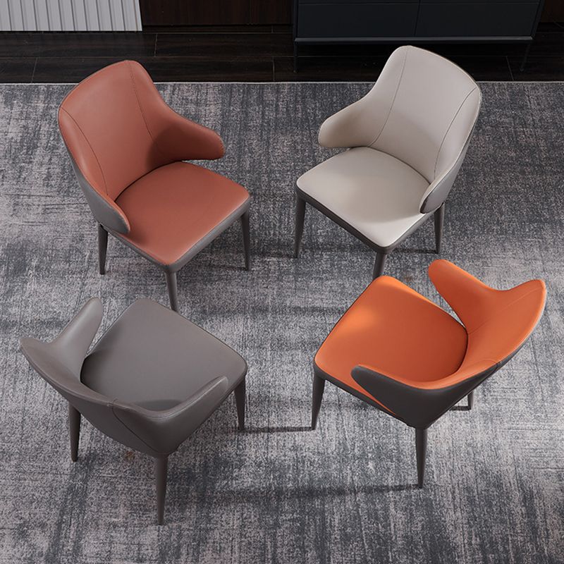 Contemporary Metal Dining Chair Upholstered Arm Chair for Restaurant Use