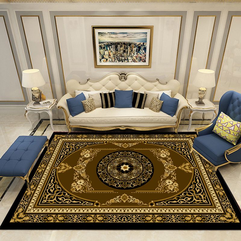 Nostalgia Chamber Area Rug Multi Colored Jacquard Carpet Synthetics Pet Friendly Anti-Slip Backing Machine Washable Rug