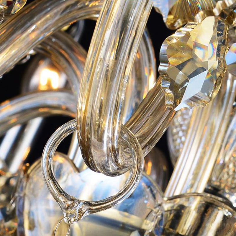 Traditional Unique Chandelier Lights Crystal Hanging Pendant Lights in Gold