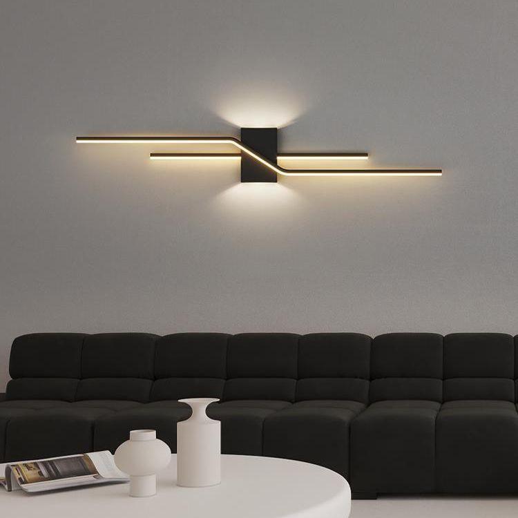 2-Light Modernism Wall Mounted Sconce White/Black LED Wall Light for Foyer