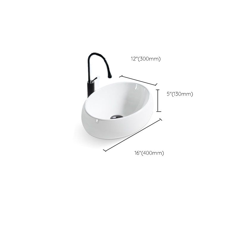 Bathroom Ceramic Sink Round Rod Handle Anti-spill Modern Faucet Sink