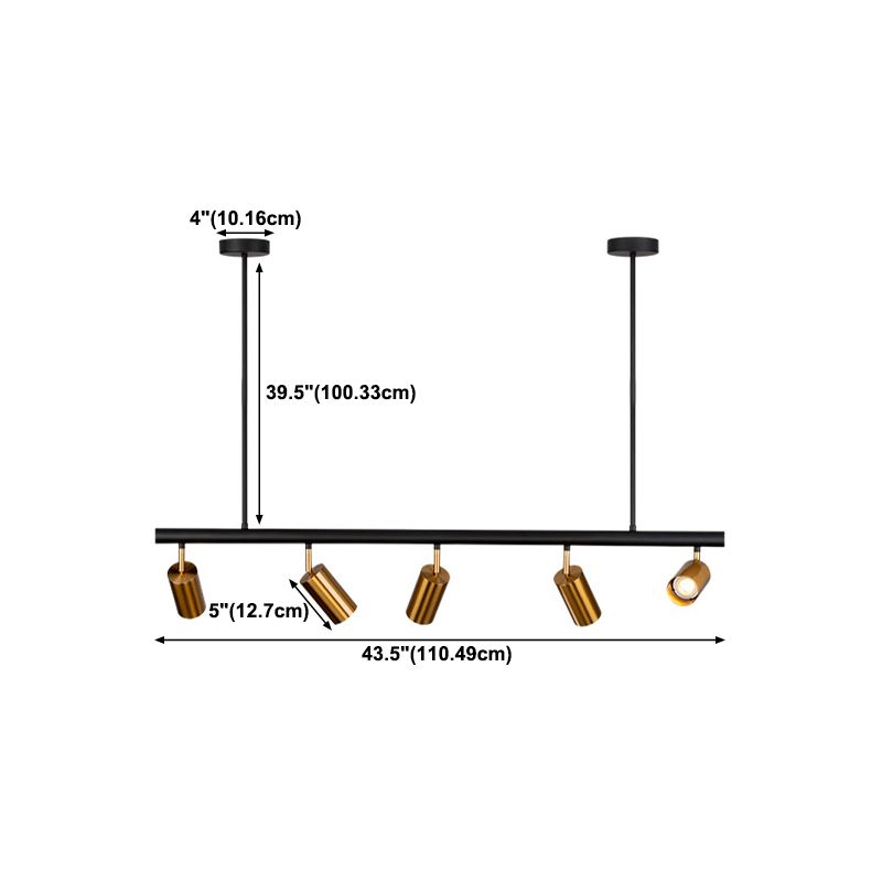 Half Cylinder Shape Modern Style Island Pendant Metal Island Light Fixtures