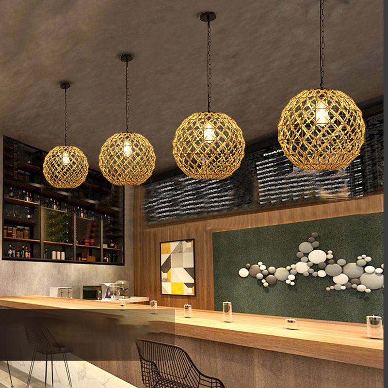 Industriële stijl gearceerde hanglamp plafond licht touw hangend plafondlicht in beige