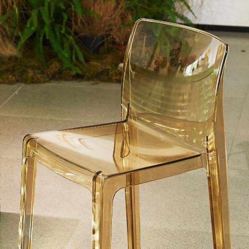 Contemporary Acrylic Low Back Bar Stool Armless Counter Height Stool for Living Room