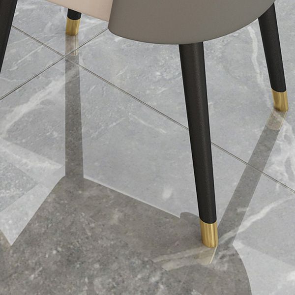 Faux Leather Dining Chair Glam Style Parsons Armless Chair Set