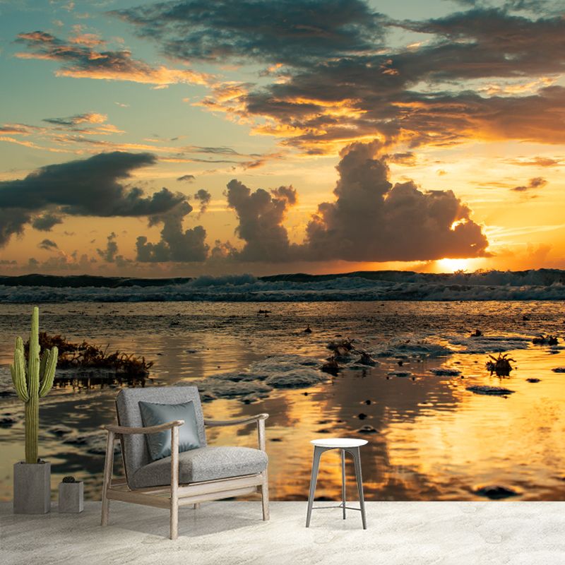 Sandy Beach Personalized Size Minimalist Wall Decor for Sleeping Room, Waterproofing