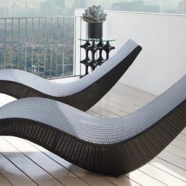 Tropical Patio Daybed Wicker/Rattan UV Resistant Beige Mildew Resistant