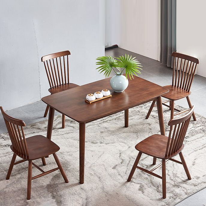 1/2/5 Pcs Oak Wood Modern Dining Set with Rectangle Table Dinette Set