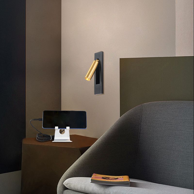 Modern Style Cylinder Shade Wall Lamp Metal 1 Light Sconce Light for Bedroom