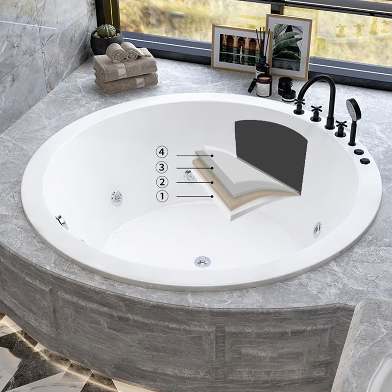 Modern Drop-in Bath Tub Round Acrylic Bathtub for Home and Hotel