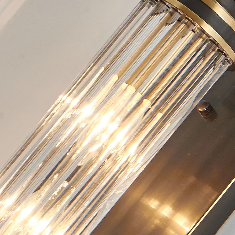 Modern Style Cylinder Shape Wall Light Crystal 2 Light Sconces for Bedroom