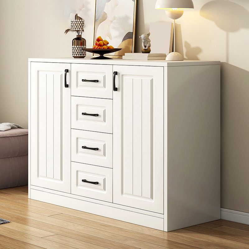 White Accent Cabinet Standard Rectangle Side Cabinet with Doors