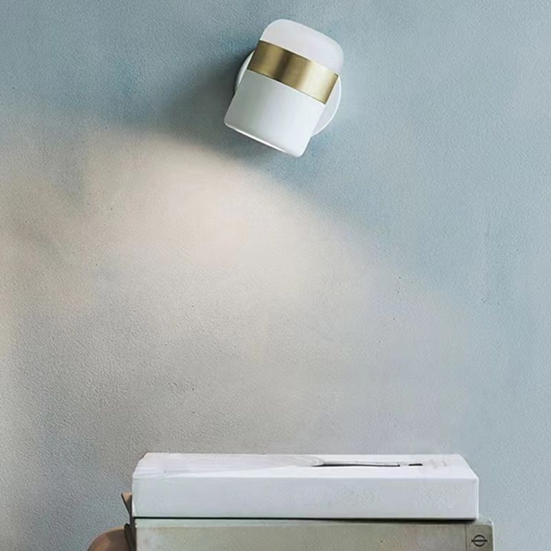 Shaded Wall Mount Light Fixture Simple Metal 1 Light Wall Mount Lamp