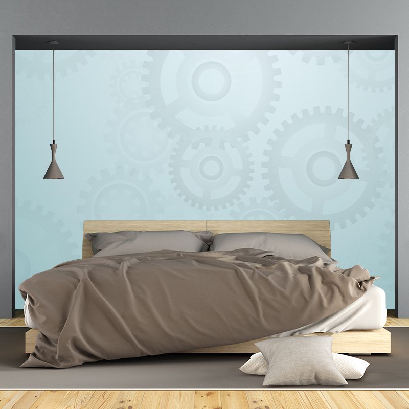 Industrial Gear Wall Mural Wallpaper Mildew Resistant Wall Covering for Wall Decor