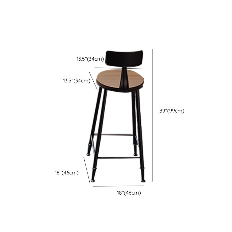 Solid Wood Dining Stools Contemporary Bar Stools with Footrest