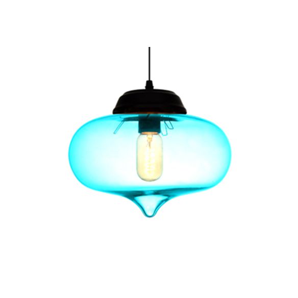 Tränenhänge hängen hungeres helles zeitgenössisches Glas 1 hellrot/braun/blau hängende Deckenleuchte