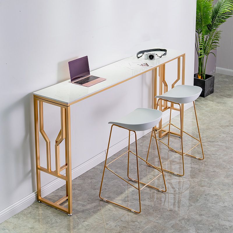 Glam Bar-height Table with Gold Legs and Metal Base Bar Table