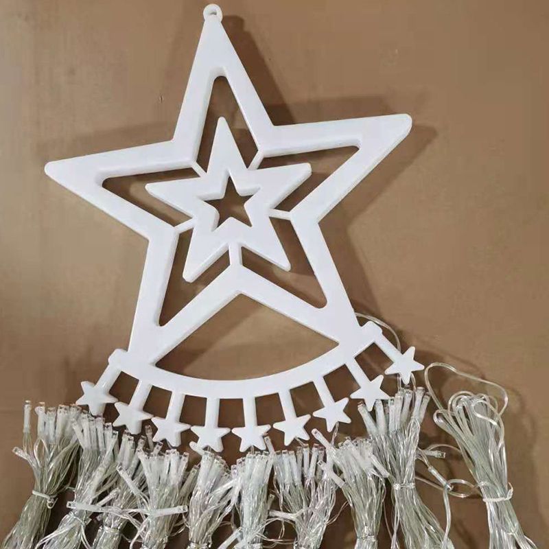 11.4ft Comet Star Fairy String Light Decorative Plastic White LED Outdoor Festive Light in White
