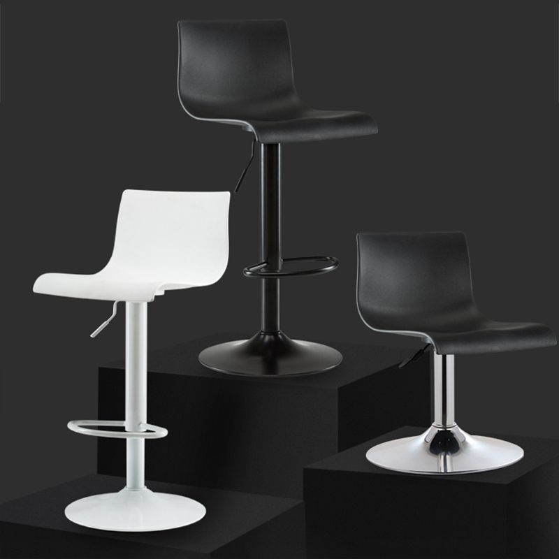 Contemporary Swivel Adjustable Bar Stool Indoor Bar Stool with Low Back