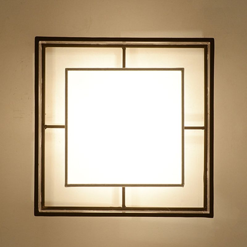 Fabric Square Flush Mount Ceiling Fixture Modern Flush Ceiling Light Fixture for Bedroom
