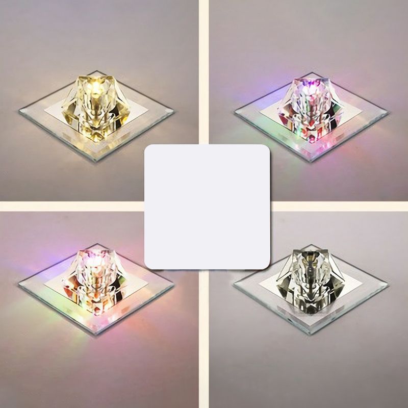 Plafonnier LED en forme de pierre précieuse artistique, luminaire de plafond en cristal pour couloir