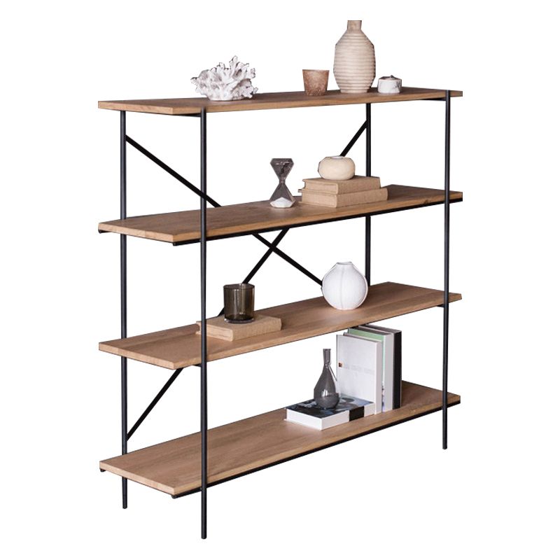 Modern Bookshelf Solid Wood Bookcase With Rectangular Shelves