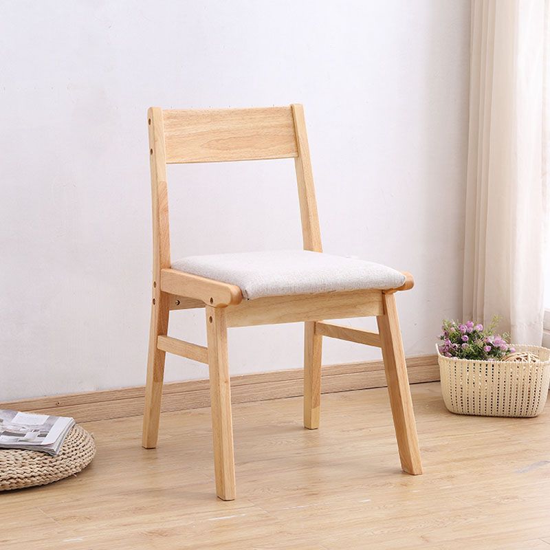 Modern Dining Open Back Chairs Dining Armless Side Chair with Wooden Legs