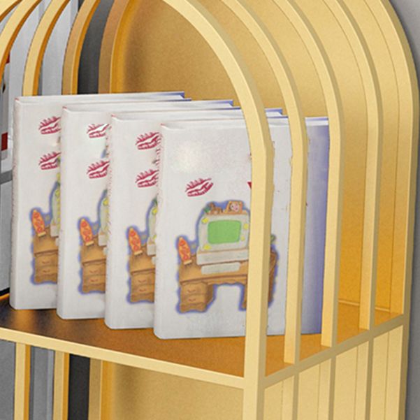 Modern Style Bookcase Closed Back Metal Vertical Bookshelf for Home