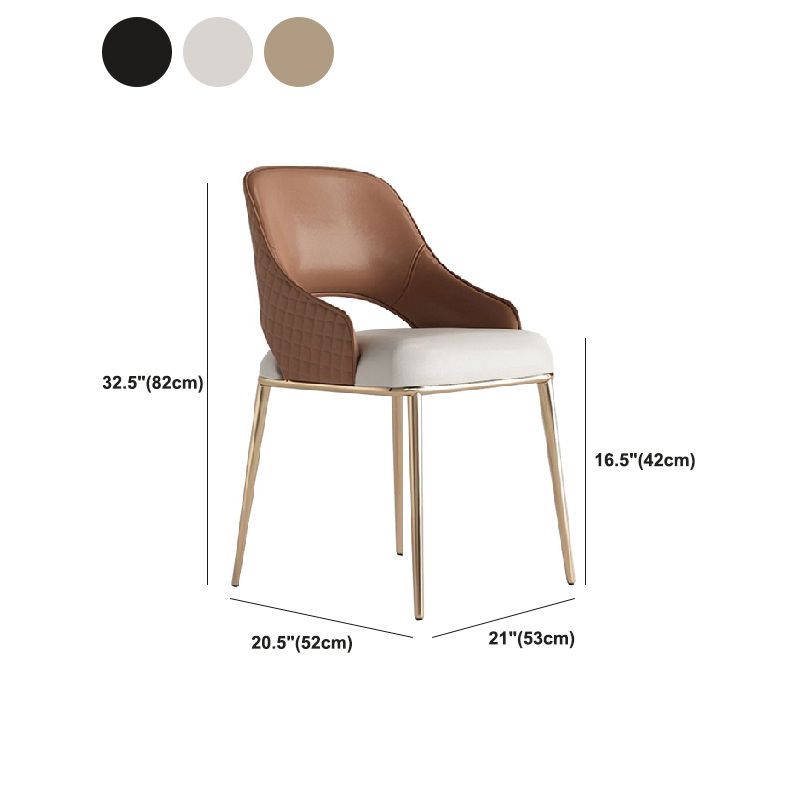 Upholstered Side Chair Glam Style Open Back Dining Accent Chair