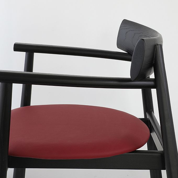 Modern Style Leather Open Back Solid Wood Frame Dining Chairs for Home Use