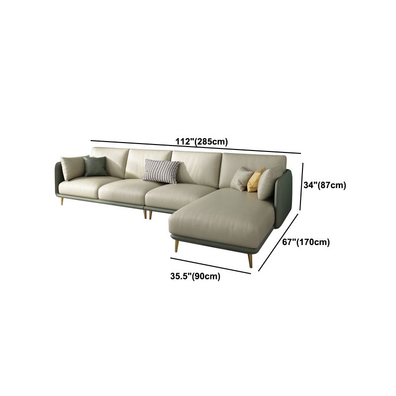 Nordic Square Arm Faux Leather Living Room Pillows Sofa Chaise