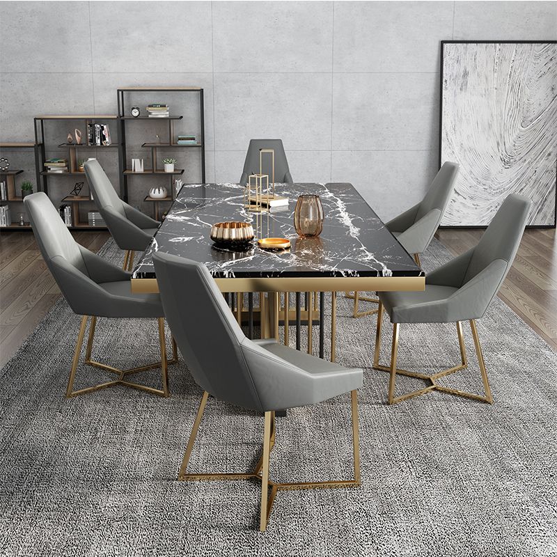 Rectangle Traditional Luxury Dining Table Sintered Stone Table