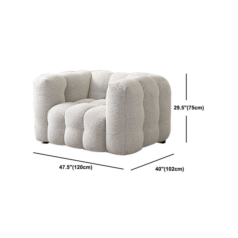 Wool Tuxedo Arm Sofa with Biscuit Back for Living Room 40.16" Wide