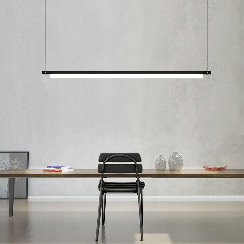 Lineare Insel Anhänger Lichter moderne Kronleuchter -Beleuchtungskörper mit Acrylschatten