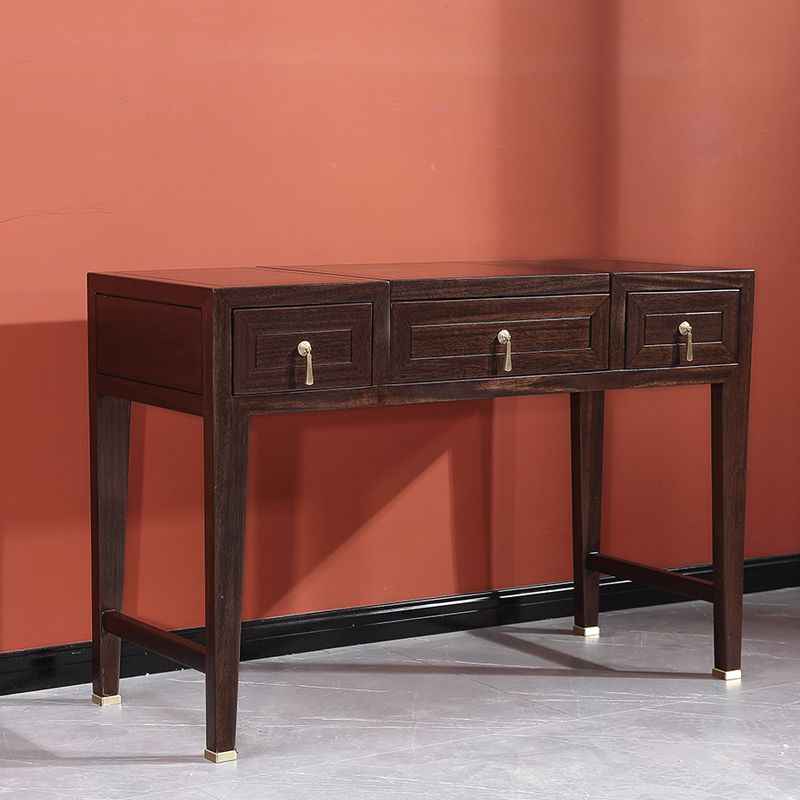 Solid Wood Vanity Dressing Table Traditional Flip-Top Makeup Vanity Table