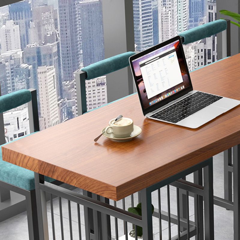 Modern 1/4/7 Pieces Bar Table Set Rectangle Pine Wood Counter Table with High Stools